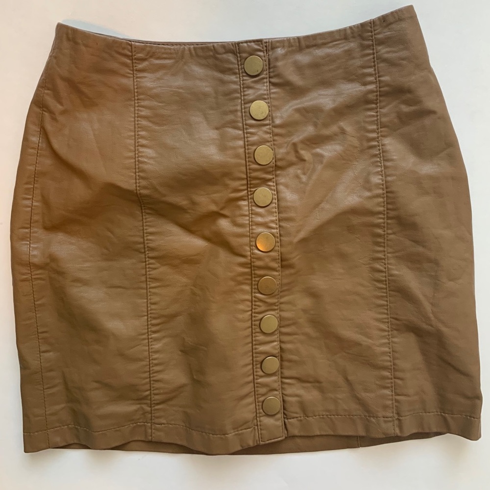 Free People Size 0 Vegan Leather Skirt